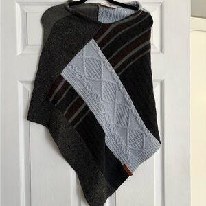 Multicolor Knit Poncho